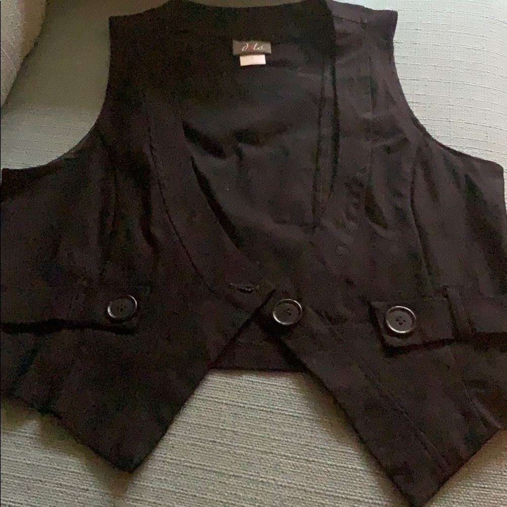 Dots black cropped vest